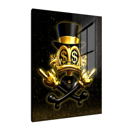 Duck abstrakt Gold Finger Acrylglasbild Wandbild Bild Wanddeko Wohnzimmer XL