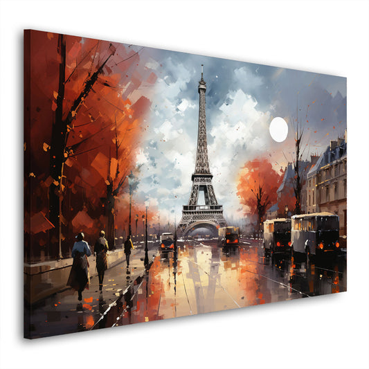 Paris Eiffelturm abstrakt Wandbild Leinwandbild Kunstdruck XL