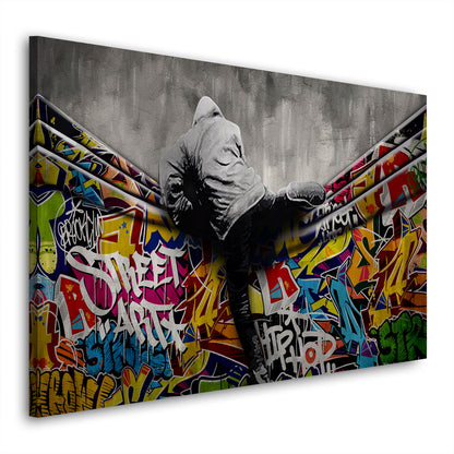 Graffiti Street Art Wall Wandbild Leinwandbild Wand Kunstdruck XL Wanddeko