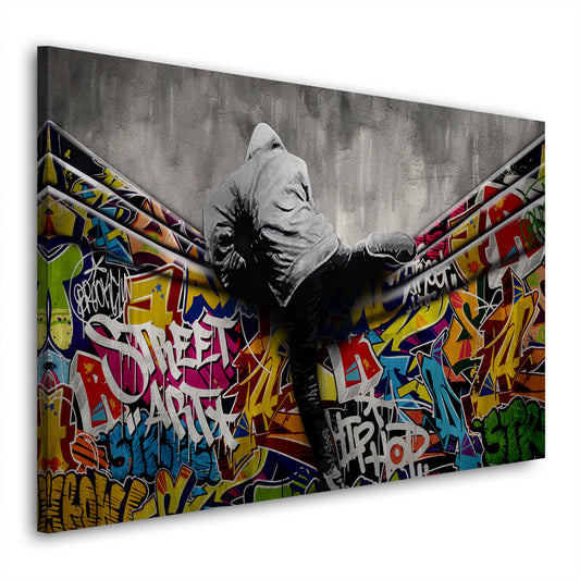 Graffiti Street Art Wall Wandbild Leinwandbild Wand Kunstdruck XL Wanddeko