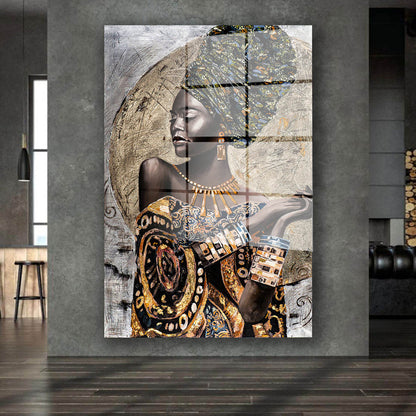 Afrikanische Frau African Beauty Acrylglasbild Wandbild Bild Wanddeko Wohnzimmer XL
