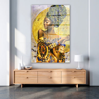 Afrikanische Frau African Beauty Acrylglasbild Wandbild Bild Wanddeko Wohnzimmer XL