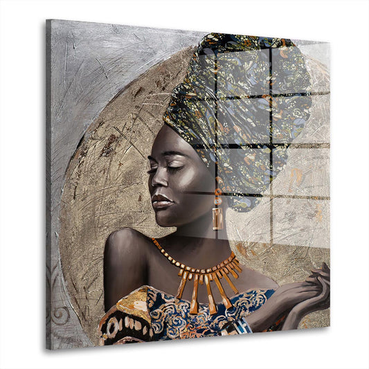 Afrikanische Frau Beautiful Women Acrylglasbild Wandbild Bild Wanddeko Wohnzimmer XL