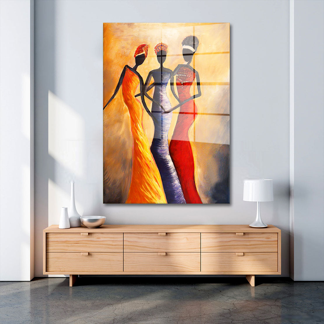 Afrikanische Frauen Eleganz Acrylglasbild Wandbild Bild Wanddeko Wohnzimmer XL