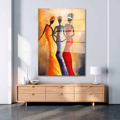 Afrikanische Frauen Eleganz Acrylglasbild Wandbild Bild Wanddeko Wohnzimmer XL