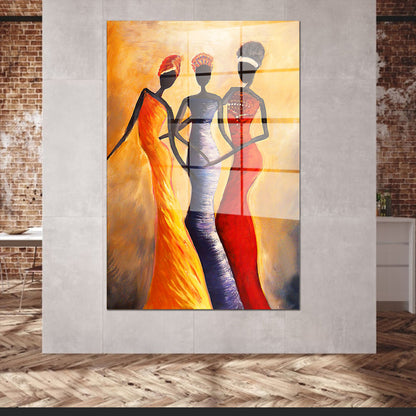 Afrikanische Frauen Eleganz Acrylglasbild Wandbild Bild Wanddeko Wohnzimmer XL