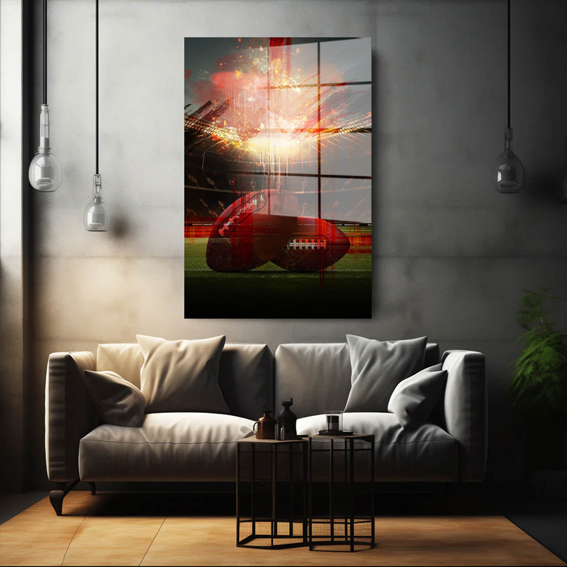 American Football Stadion Acrylglasbild Wandbild Bild Wanddeko Wohnzimmer XL