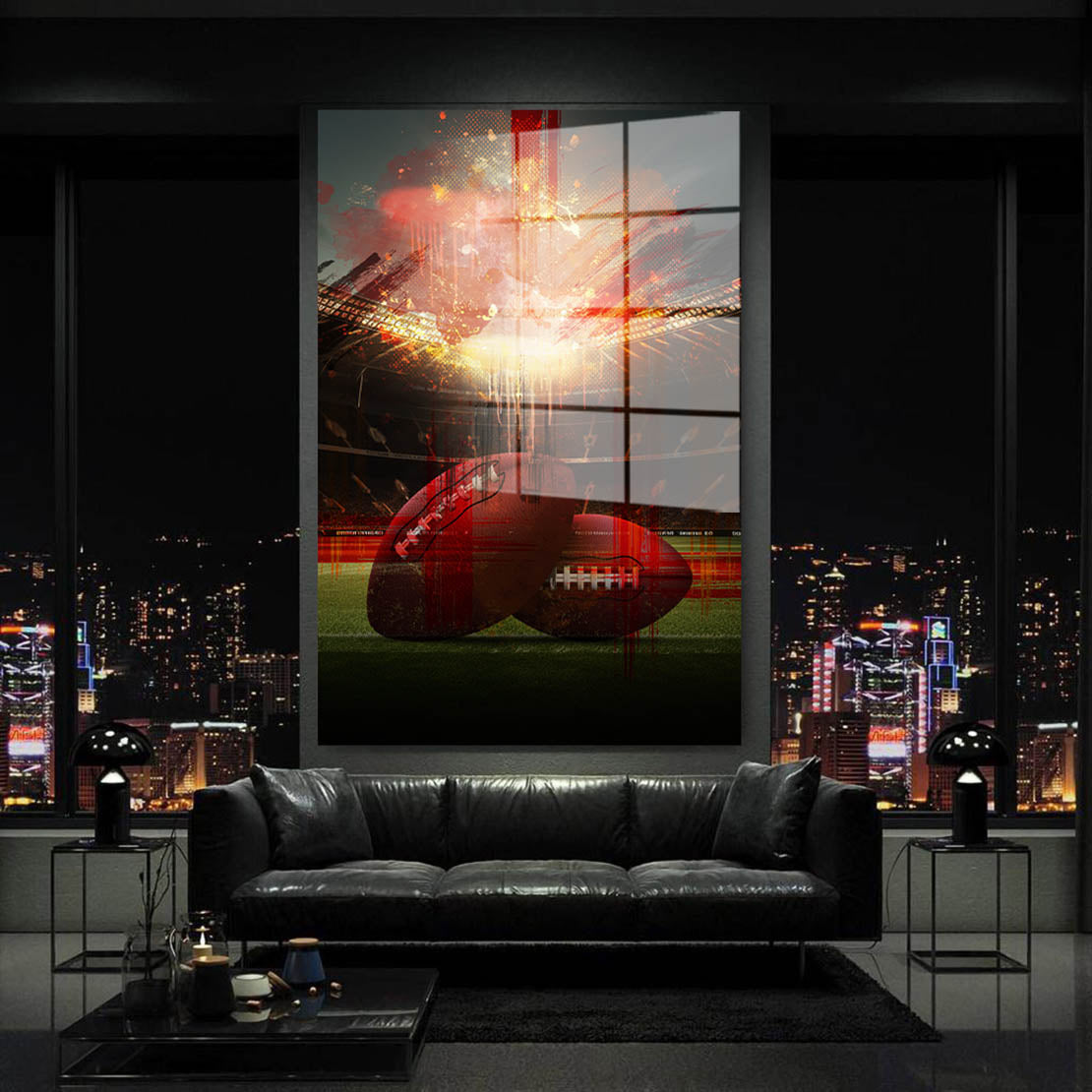 American Football Stadion Acrylglasbild Wandbild Bild Wanddeko Wohnzimmer XL