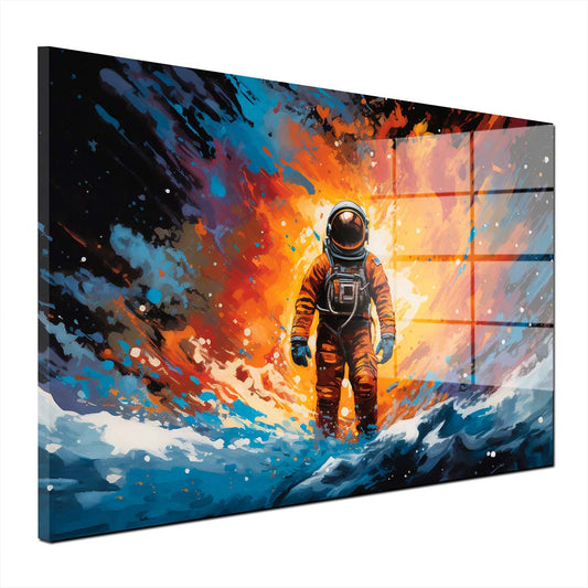 Astronaut Weltraum Acrylglasbild Wandbild Bild Wanddeko Wohnzimmer XL