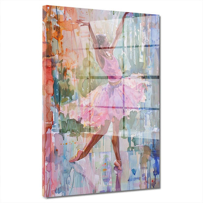 Ballerina in Aquarellfarben Acrylglasbild Wandbild Bild Wanddeko Wohnzimmer XL