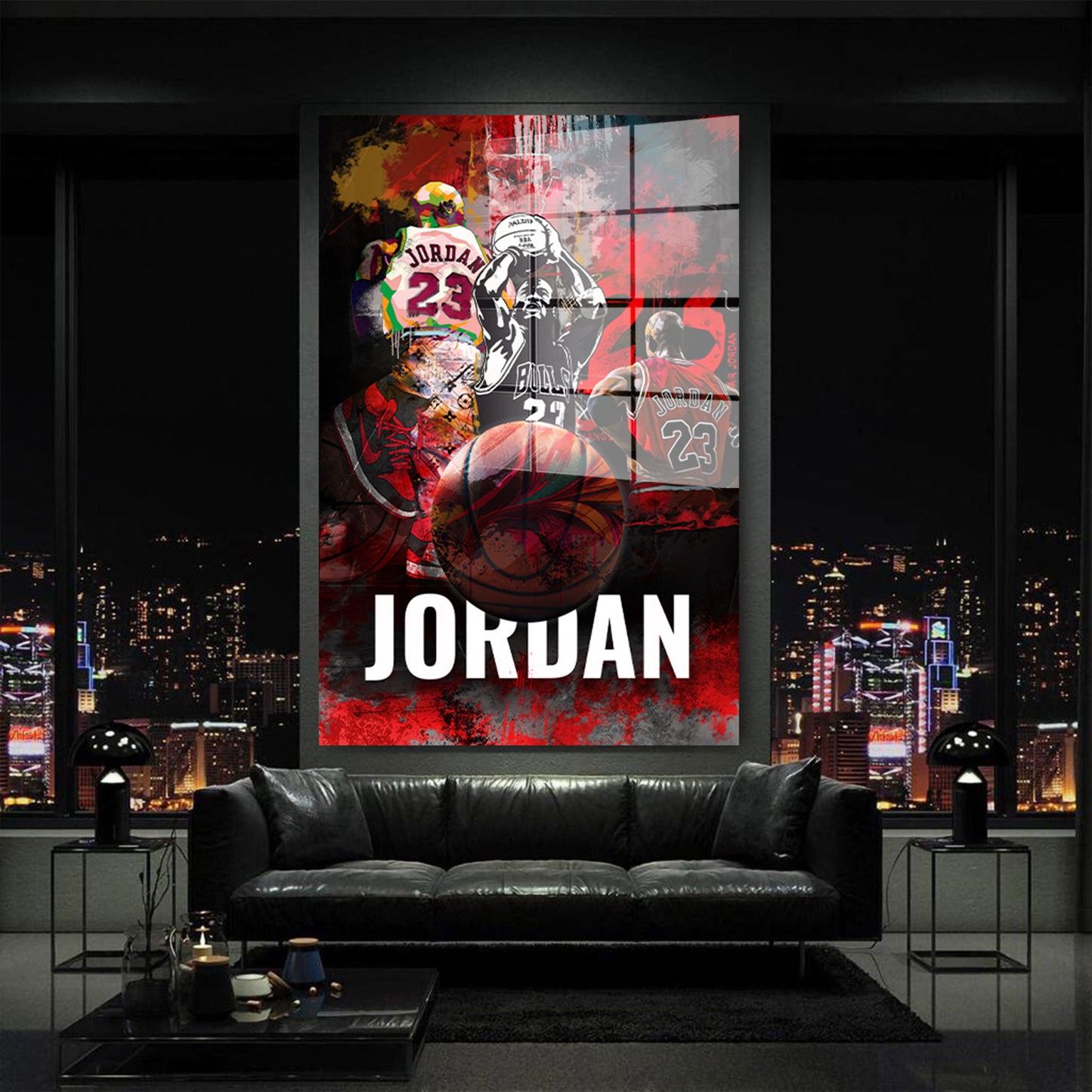 Basekball Sport Jordan Acrylglasbild Wandbild Bild Wanddeko Wohnzimmer XL
