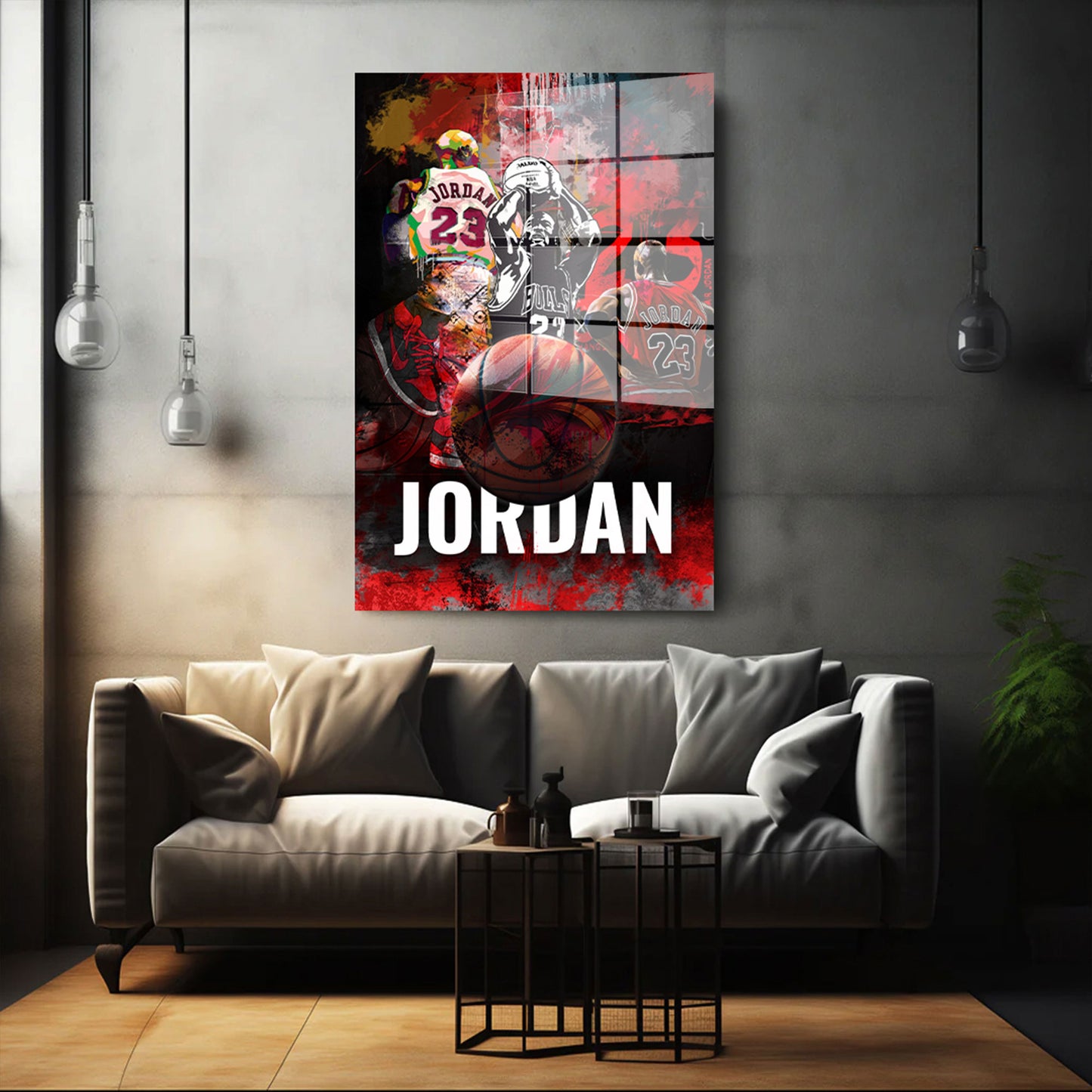 Basekball Sport Jordan Acrylglasbild Wandbild Bild Wanddeko Wohnzimmer XL