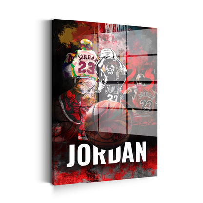 Basekball Sport Jordan Acrylglasbild Wandbild Bild Wanddeko Wohnzimmer XL