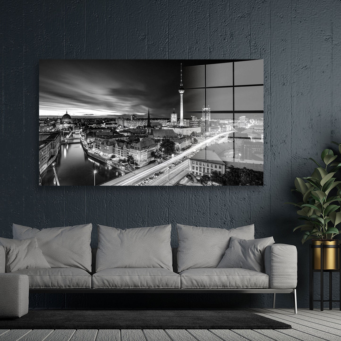 Beautiful Berlin Skyline Acrylglasbild Wandbild Bild Wanddeko Wohnzimmer XL