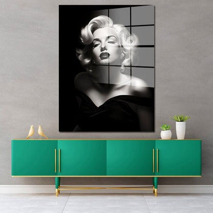 Beautiful Marilyn Black Style Acrylglasbild Wandbild Bild Wanddeko schwarz weiß XL