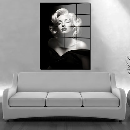 Beautiful Marilyn Black Style Acrylglasbild Wandbild Bild Wanddeko schwarz weiß XL