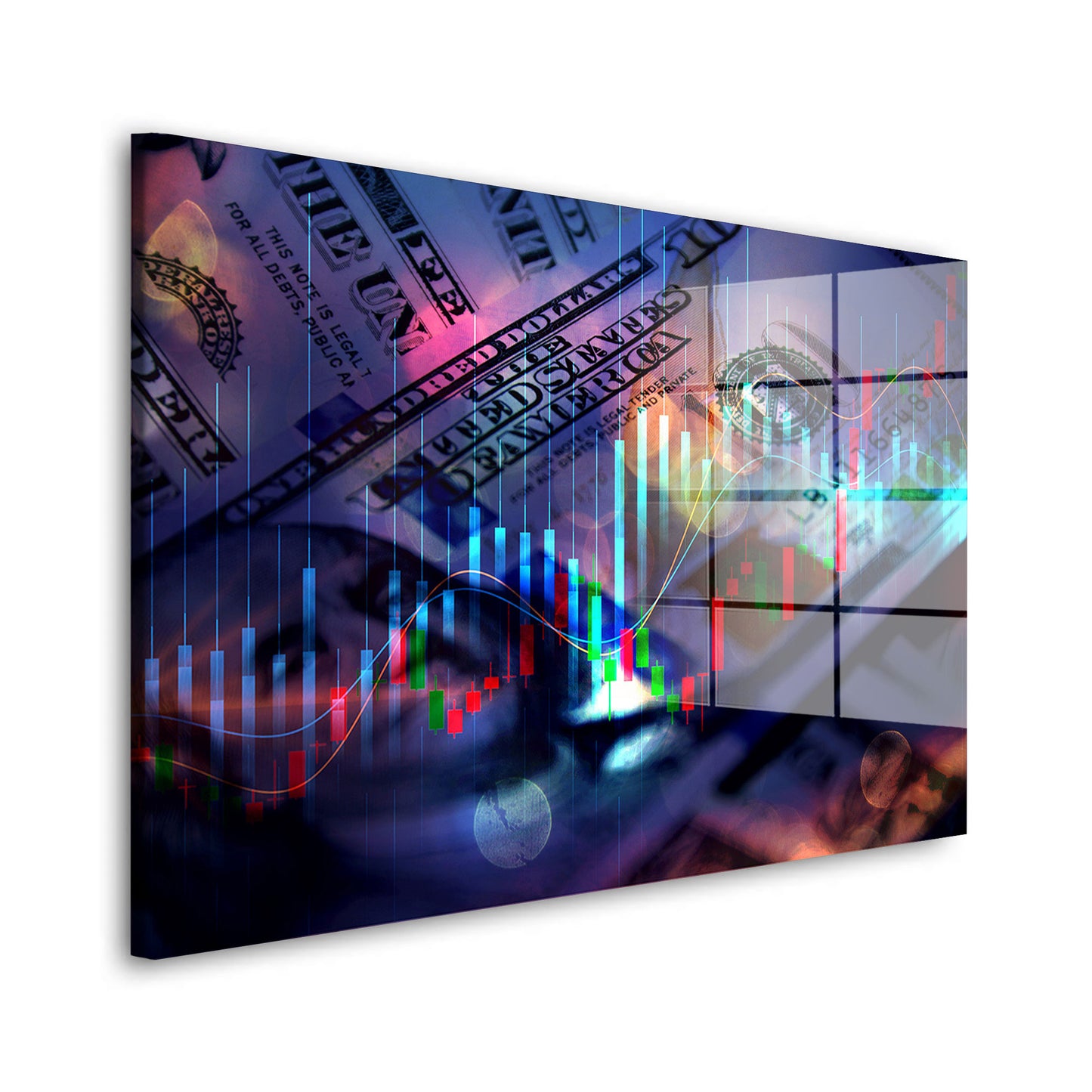 Börse Trading Dollar Acrylglasbild Wandbild Bild Wanddeko Wohnzimmer XL