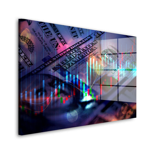 Börse Trading Dollar Acrylglasbild Wandbild Bild Wanddeko Wohnzimmer XL