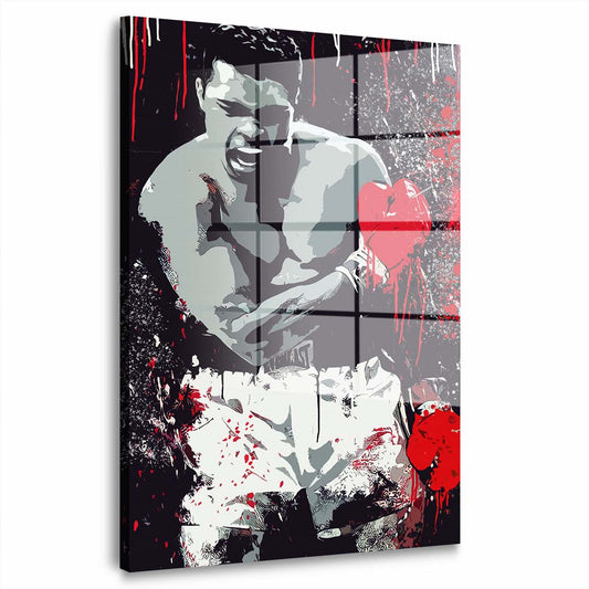 Boxer Pop Art Style Acrylglasbild Wandbild Bild Wanddeko Wohnzimmer XL