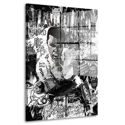 Boxer schwarz weiß Acrylglasbild Wandbild Bild Wanddeko Wohnzimmer XL