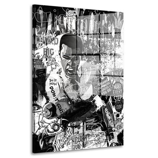 Boxer schwarz weiß Acrylglasbild Wandbild Bild Wanddeko Wohnzimmer XL