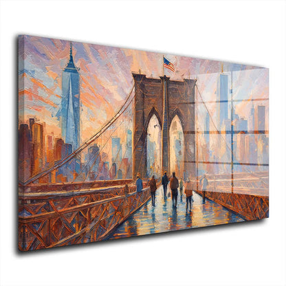 Brücke New York USA Acrylglasbild Wandbild Bild Wanddeko Wohnzimmer XL