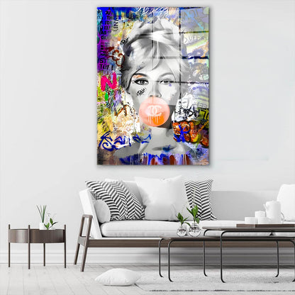 Chewing Gum Brigitte Acrylglasbild Wandbild Bild Wanddeko Wohnzimmer XL