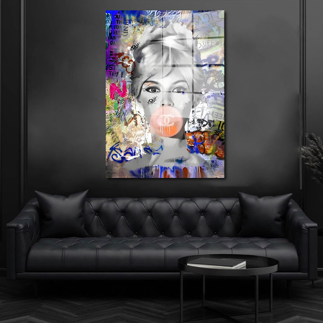 Chewing Gum Brigitte Acrylglasbild Wandbild Bild Wanddeko Wohnzimmer XL