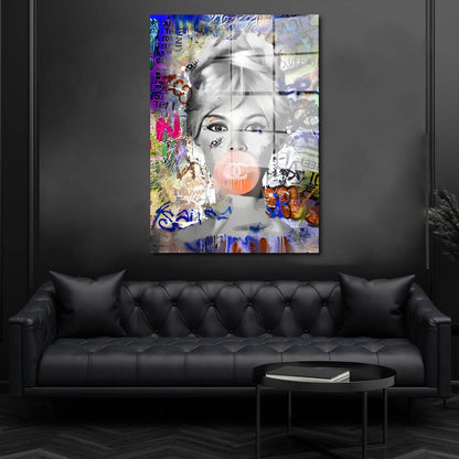 Chewing Gum Brigitte Acrylglasbild Wandbild Bild Wanddeko Wohnzimmer XL