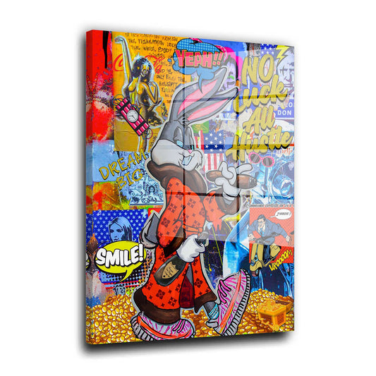 Comic Bunny Pop Art Acrylglasbild Wandbild Bild Wanddeko Wohnzimmer XL
