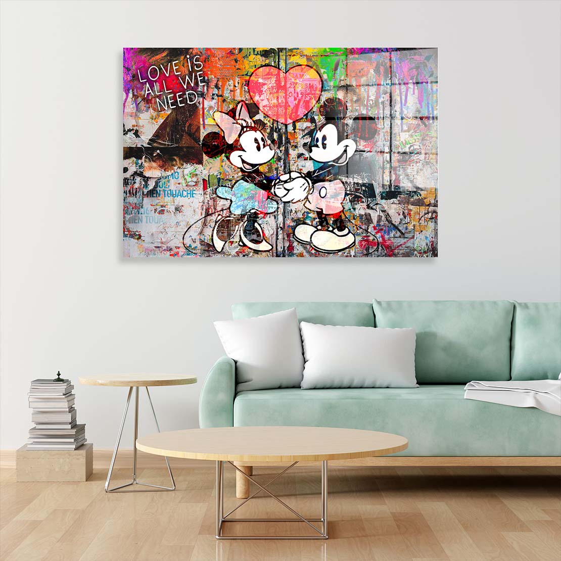 Comic Pop Art Maus Old School Acrylglasbild Wandbild Bild Wanddeko Wohnzimmer XL