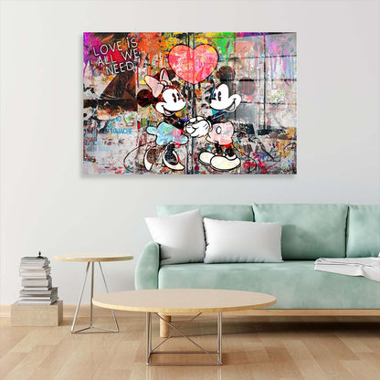 Comic Pop Art Maus Old School Acrylglasbild Wandbild Bild Wanddeko Wohnzimmer XL