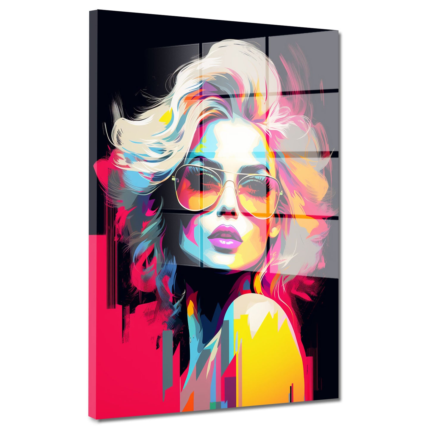 Cool Girl Retro Pop Art Acrylglasbild Wandbild Bild Wanddeko Wohnzimmer XL