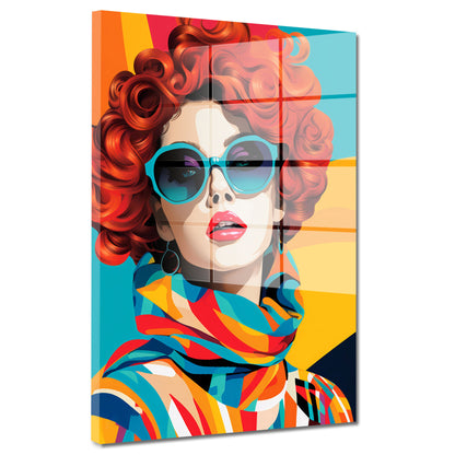 Cool Women Retro Acrylglasbild Wandbild Bild Wanddeko Wohnzimmer XL