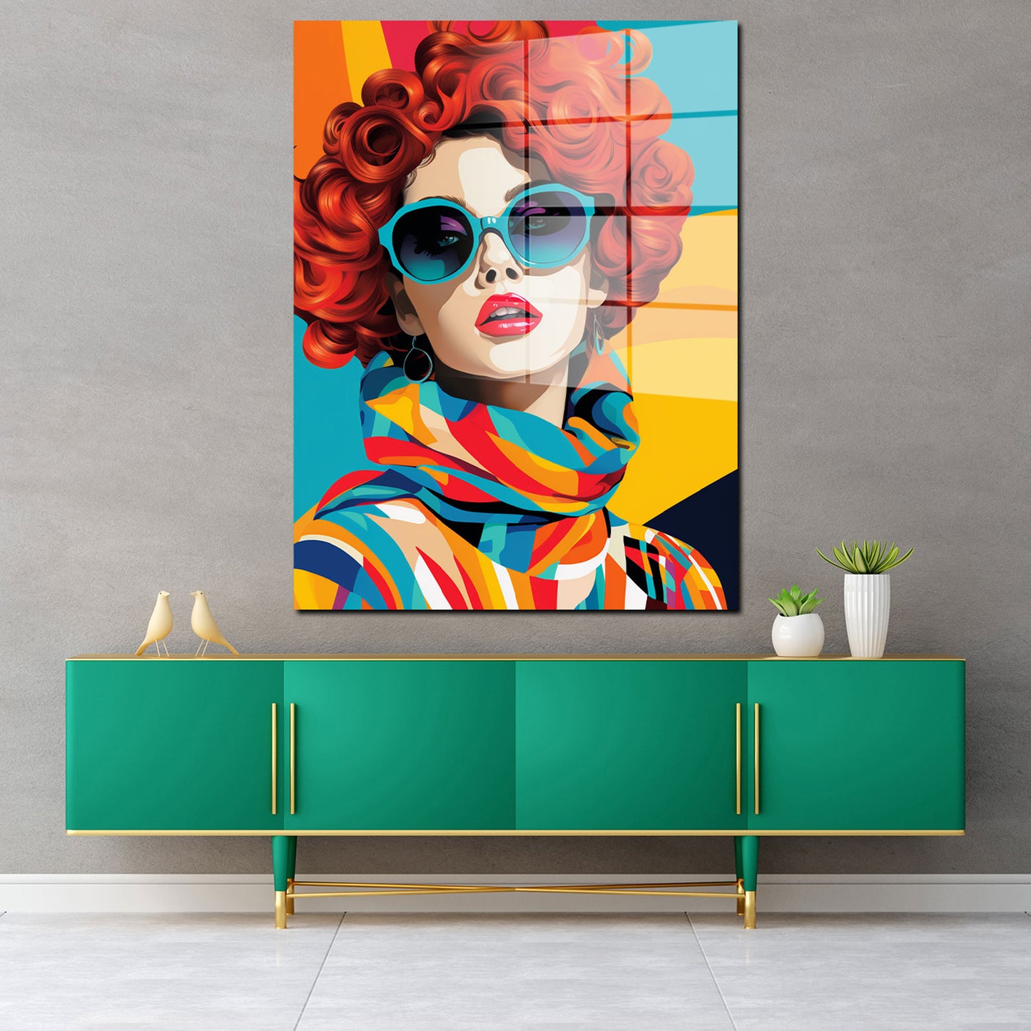 Cool Women Retro Acrylglasbild Wandbild Bild Wanddeko Wohnzimmer XL
