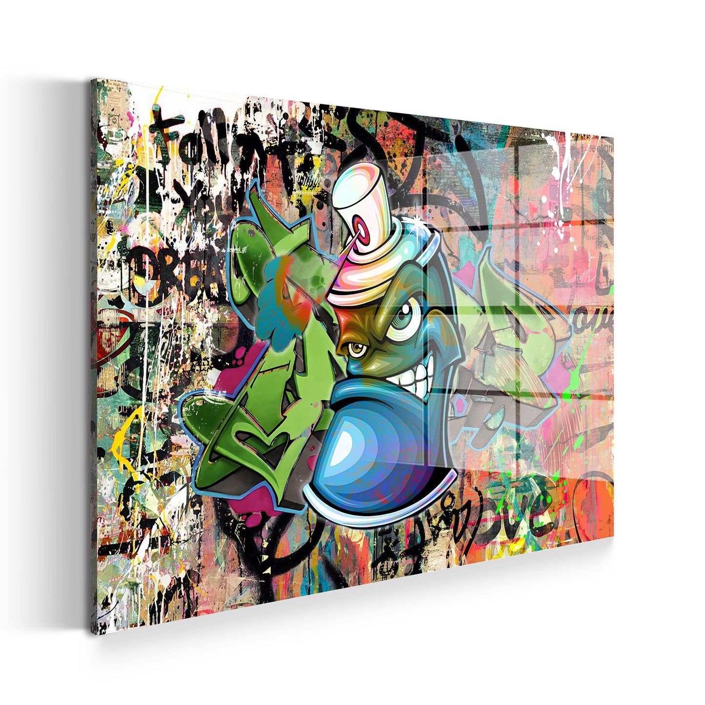 Coole Graffiti Spraydose Acrylglasbild Wandbild Bild Wanddeko Wohnzimmer XL