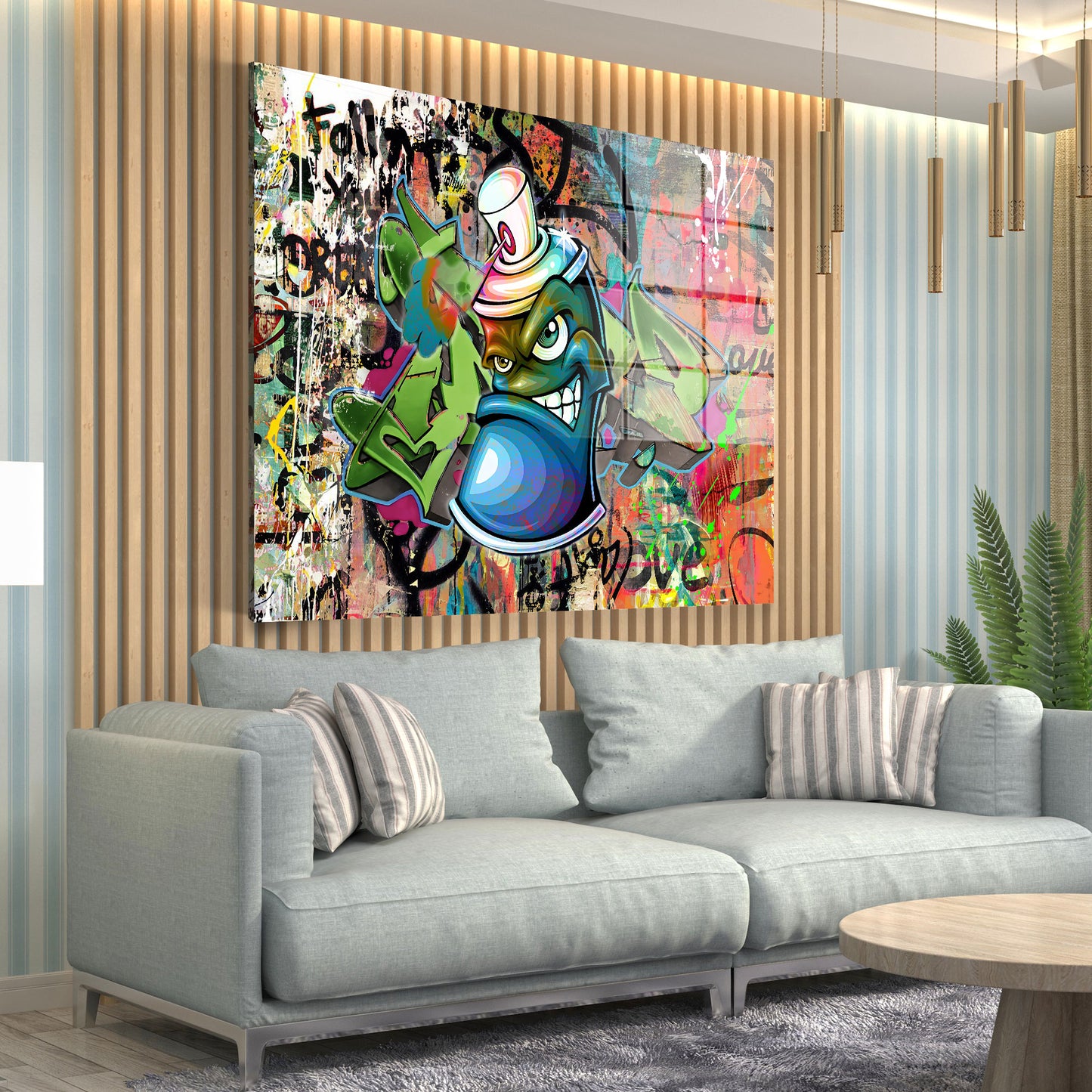 Coole Graffiti Spraydose Acrylglasbild Wandbild Bild Wanddeko Wohnzimmer XL