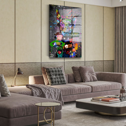 Dobermann Street Art Acrylglasbild Wandbild Bild Wanddeko Wohnzimmer XL