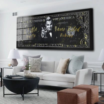 Dollar Zitat Little Party Acrylglasbild Wandbild Bild Wanddeko Wohnzimmer XL