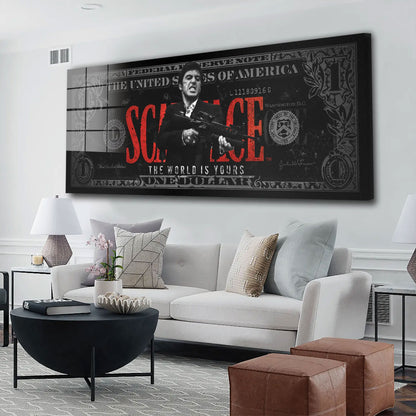 Dollar Zitat Scarface Acrylglasbild Wandbild Bild Wanddeko Wohnzimmer XL