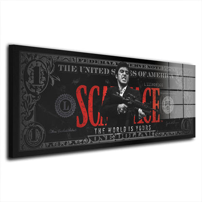 Dollar Zitat Scarface Acrylglasbild Wandbild Bild Wanddeko Wohnzimmer XL