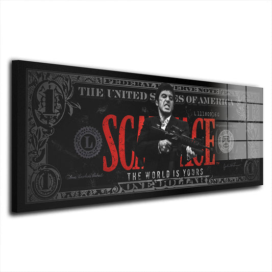 Dollar Zitat Scarface Acrylglasbild Wandbild Bild Wanddeko Wohnzimmer XL