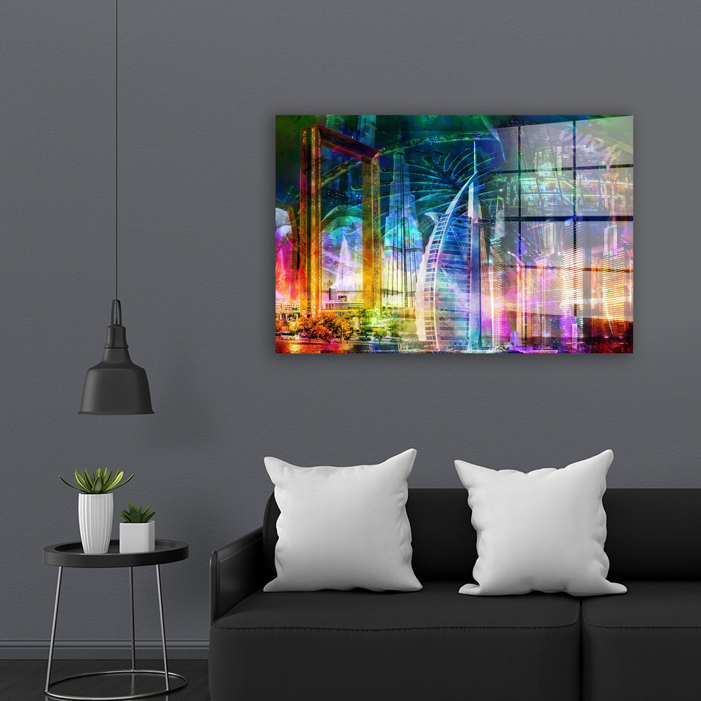 Dubai Pop Art Acrylglasbild Wandbild Bild Wanddeko Wohnzimmer XL