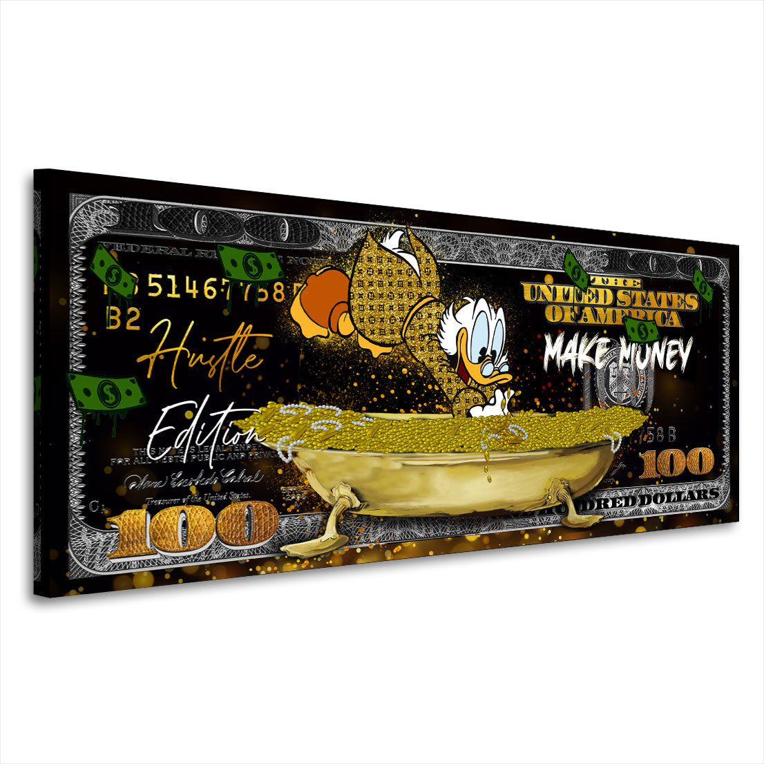Duck Dollar Pop Art Leinwandbild Wandbild Kunstdruck Wanddeko Motivation