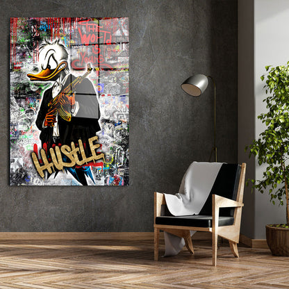 Duck Gangster Pop Art Style Acrylglasbild Wandbild Bild Wanddeko Wohnzimmer XL