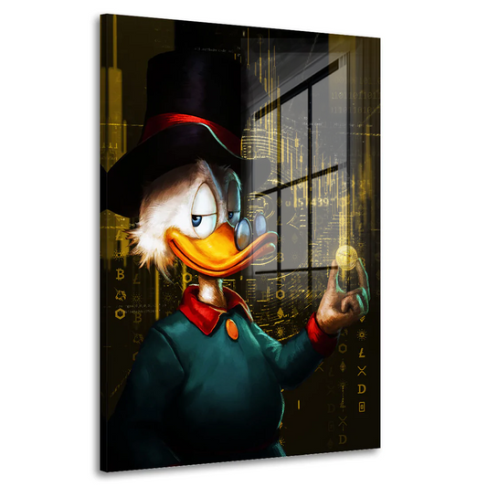 Duck Pop Art Gold Acrylglasbild Wandbild Bild Wanddeko Wohnzimmer XL