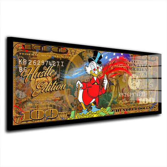 Duck Pop Art Money Love Acrylglasbild Wandbild Bild Wanddeko XL