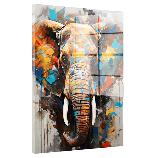 Elefant abstrakt Acrylglasbild Wandbild Bild Wanddeko Wohnzimmer XL