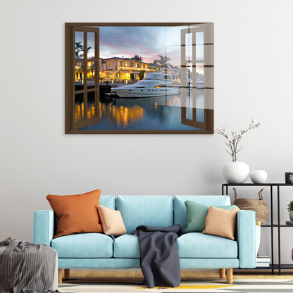 Fenster Motivation Florida Acrylglasbild Wandbild Bild Wanddeko XL