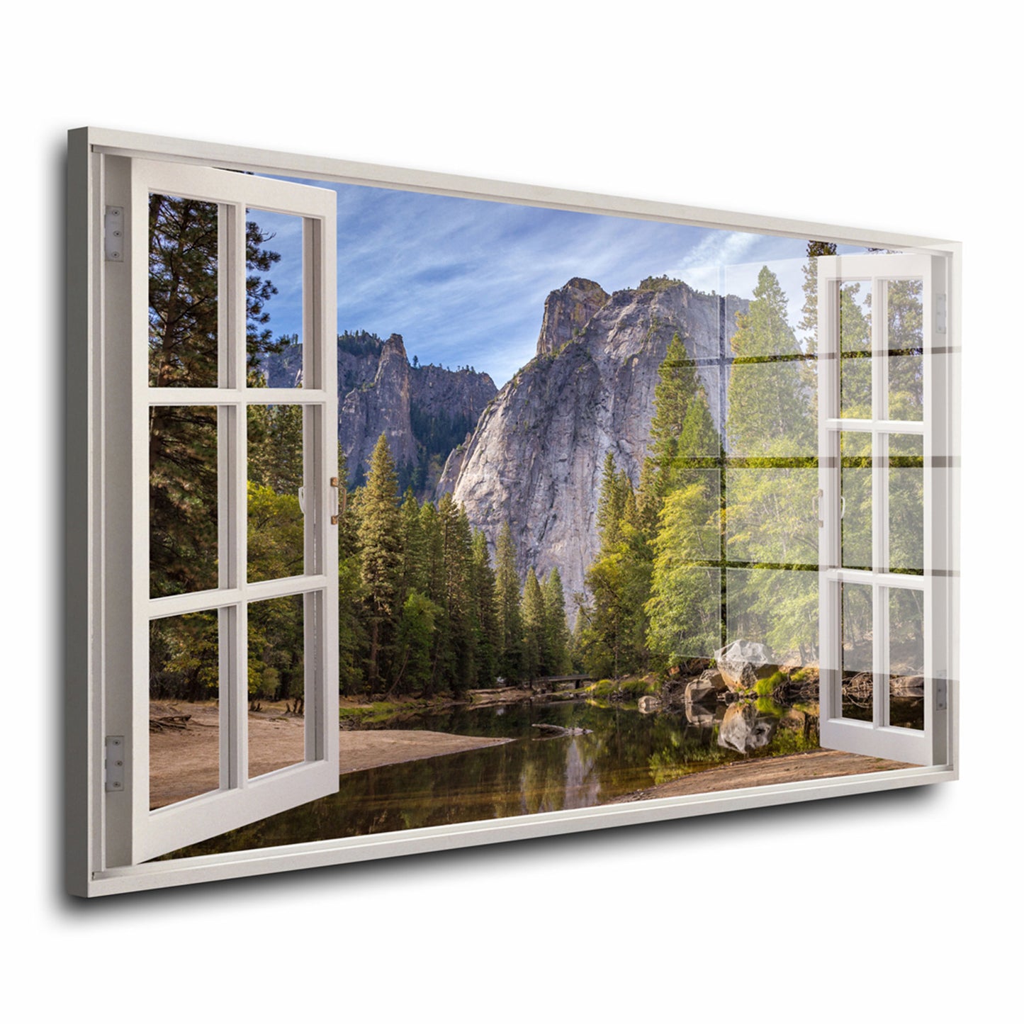 Fenster Natur Mountain Acrylglasbild Wandbild Bild Wanddeko Wohnzimmer XL